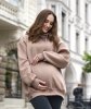 MijaCulture hoodie for pregnant women and breastfeedinf Naomi  M016 Dank beigenk